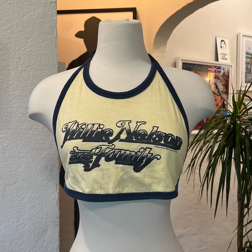 Willie Nelson 1981 Licensed Crop Halter Top Vintage Western Country